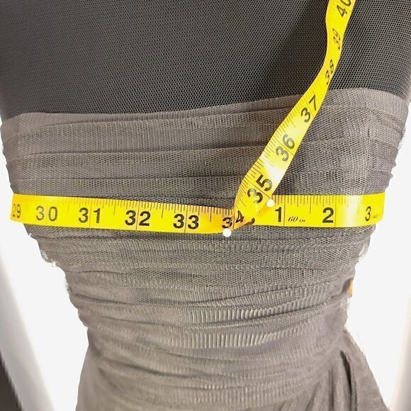 Vera Wang White Collection Gray Mesh Dress Size 4 - Picture 9 of 15
